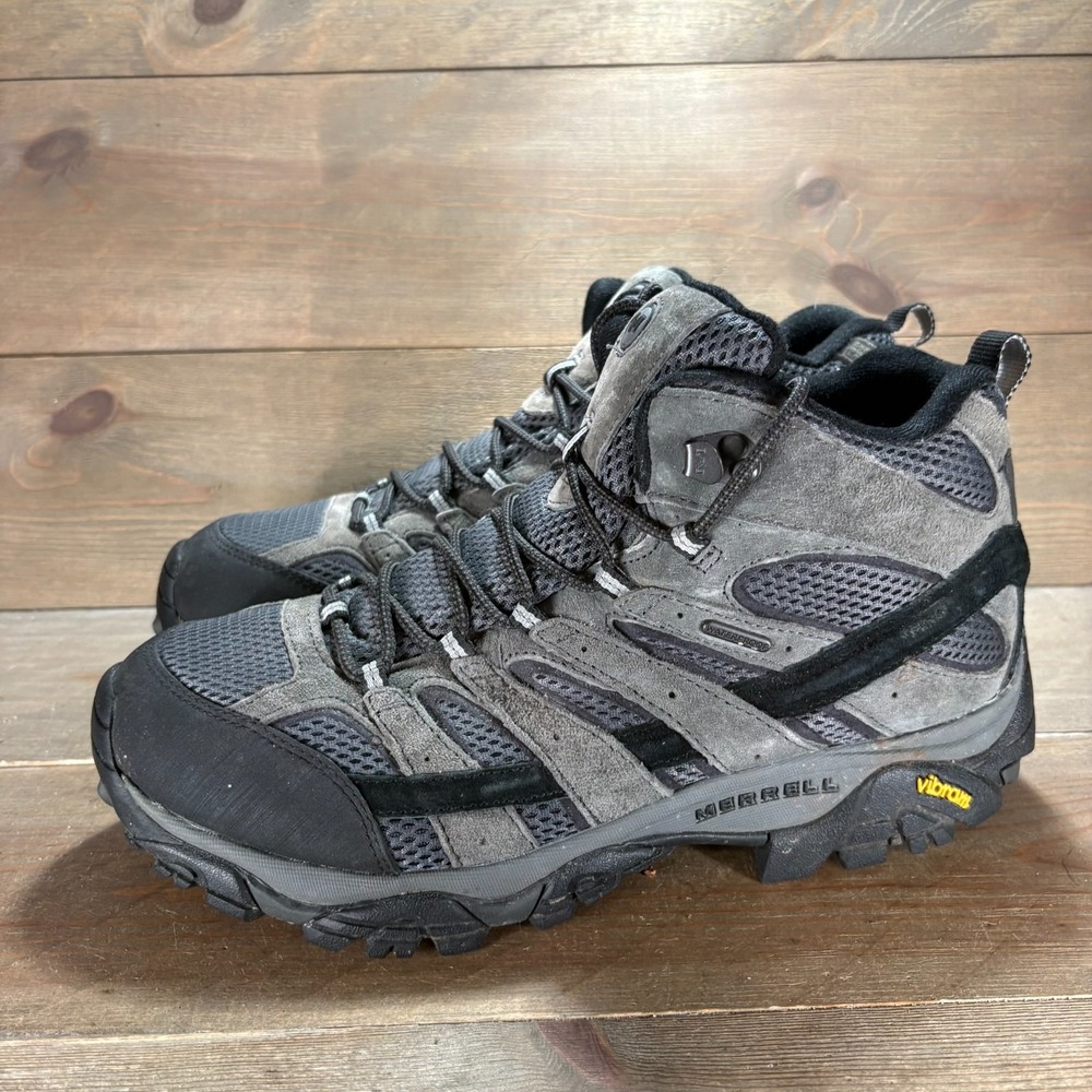 Merrell Moab 2 Mid Mens size 11.5 shoes Gray Waterproof Suede hiking boots